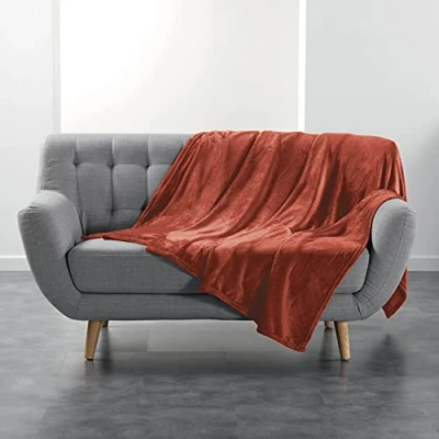 Image de douceur d&#039;intérieur FLANOU Plaid, Terracotta, 180 x 220 cm