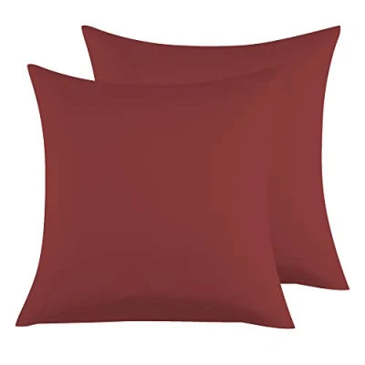 Afbeelding van Kussenslopen, microvezel, bordeaux, 65 x cm, 2 stuks, kussensloop met omslagsluiting