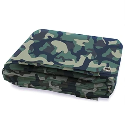 Afbeelding van KARAT Camouflagezeil, 100 g/m², regenzeil voor buiten, camping, bouwzeil, tentzeil, tuinzeil, beschermend zeil, stoffen zeil met oogjes, 2 x 3 m