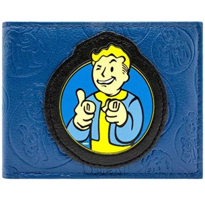 Afbeelding van Fallout 4 Pip Boy Portemonnee met twee kleppen Blauw, Dubbel gevouwen