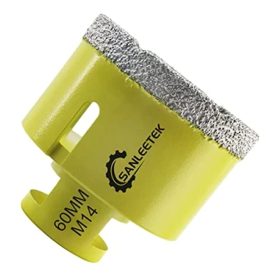 Afbeelding van Diamantboor, tegels, 60 mm, SANLEETEK vacuüm gesoldeerd, gatenzaag, diamant, voor keramiek, porselein, marmer, graniet, droog boren M14 schroefdraad