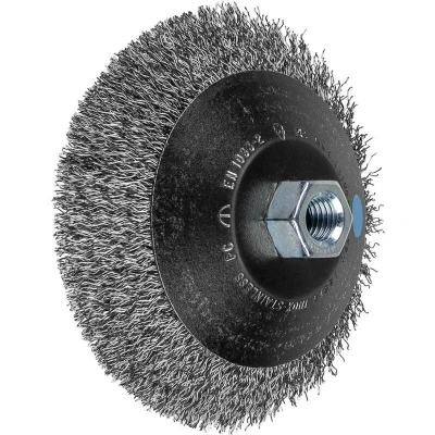 Afbeelding van PFERD POS KBU 12510/M14 INOX 0,35 schijfborstel ongetordeerd Ø 125x10 mm M14 edelstaaldraad voor haakse slijper 4322