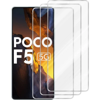 Afbeelding van Cadorabo 3x Screenprotector geschikt voor Xiaomi Poco F5 Beschermende Pantser Film in KRISTALHELDER Getemperd (Tempered) Display beschermend glas 9H hardheid met 3D Touch