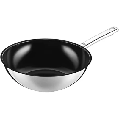 Afbeelding van Silit 0081.6033.01 Wuhan Wok, Ø 28 cm, roestvrij staal, gecoate keramische pan, geschikt voor inductie, ovenbestendig, vrij van PTFE PFOA