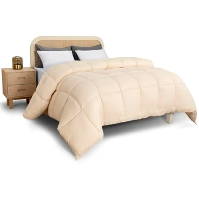 Afbeelding van Utopia Bedding Microvezel dekbed 220 x 240 cm, extra zachte textuur voor comfort het hele jaar door (beige)