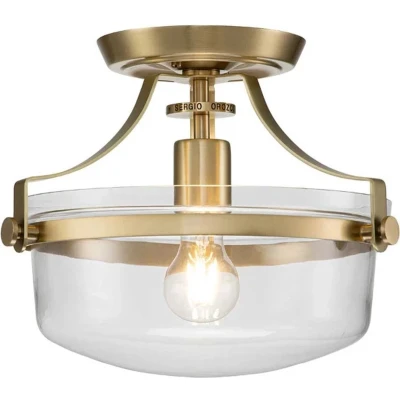 Afbeelding van Quoizel LED Plafondlamp Penn Station 1X E27 Max 60W Dimbaar Brushed Brass