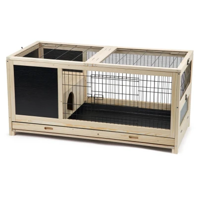 Afbeelding van Beeztees Konijnenkooi Jez Dierenverblijf 116X54x55.5 cm Zwart Blank