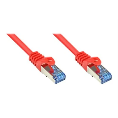 Image de Good Connections Cordon de raccordement RJ 45 (M) pour 5 m SFTP, PiMF CAT 6a sans halogène, moulé, crochet rouge
