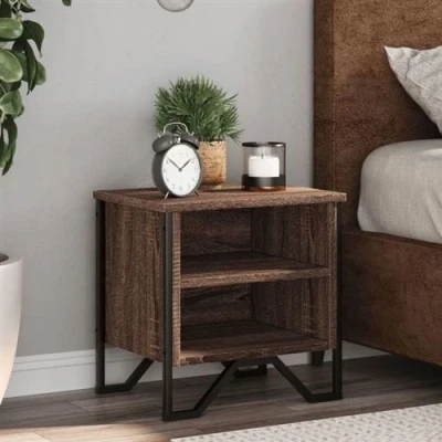 Afbeelding van vidaXL Nachtkastjes 2 st 40x30x40 cm bewerkt hout bruin eikenkleurig