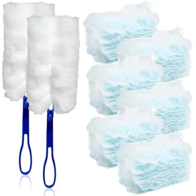 Afbeelding van Swiffer stofdoek set van 60 met 2 handgrepen, voor Swiffer, stofvanger, microvezel, dierenharen, stof, vuil