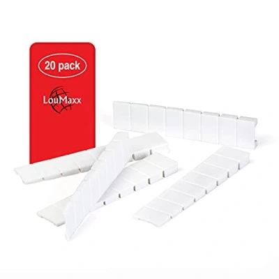 Afbeelding van LouMaxx 20 stuks meubelwiggen 8 x 100 mm wit kunststof wiggen met geïntegreerde vooraf ingestelde breekpunten