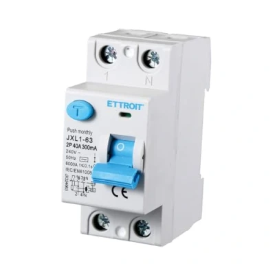 Afbeelding van Zuivere differentiaalschakelaar, 2 P 300 mA 6 KA 240 VAC, differentiële redding, neemt DIN modules in beslag (2P 40 A mA)