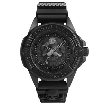 Afbeelding van Philipp Plein The $Kull PWAAA0721 Horloge Siliconen Zwart Ø 44 mm