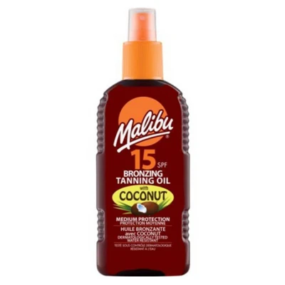 Afbeelding van Malibu Zonnebrand Tanning Oil SPF15 Coconut 200 ml.