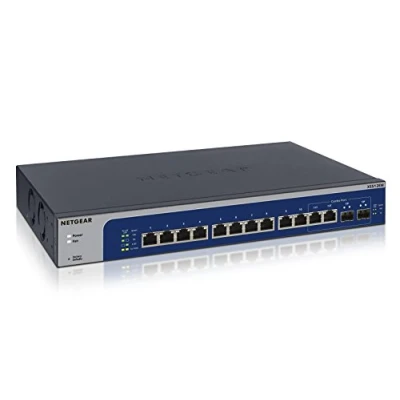 Image de NETGEAR Plus XS512EM Commutateur intelligent 10 x 100/1000/2.5G/5G/10GBase T + 2 combo gigabits SFP+ de bureau, Montable sur rack