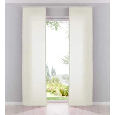Afbeelding van Gardinenbox Cationic 204411 2 Set van schuifpanelen, linnenlook, ondoorzichtig, zijdemat, H x B 245 60 cm, crème