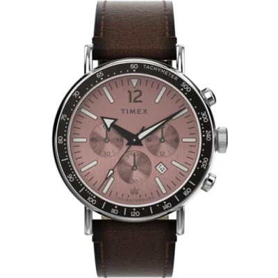 Afbeelding van Timex Standard Chrono TW2W47300 Horloge Leer Bruin Ø 43 mm