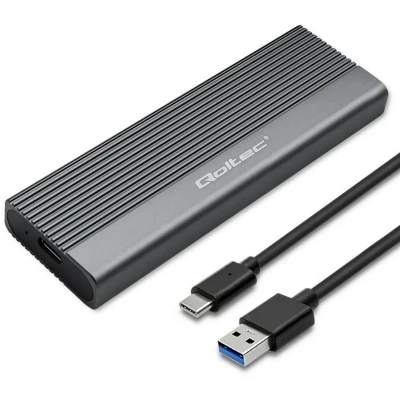 Afbeelding van Qoltec 52267 Behuizing SSD M.2 schijf SATA NGFF USB C supersnelheid 2 TB Grijs (M.2), Harddisk behuizing,