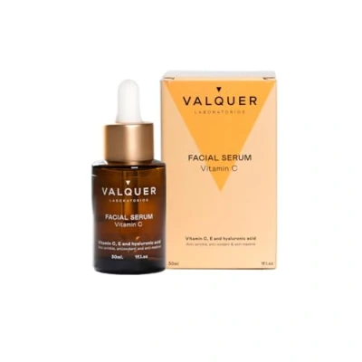 Afbeelding van Valquer Gezichtsserum met vitamine C en hyaluronzuur, veganistisch 91% natuurlijke ingrediënten, anti rimpel, acne antioxidant, 30 ml