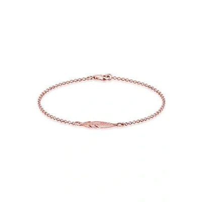 Afbeelding van Elli Armband 925 Sterling Zilver verguld roségoud Veer