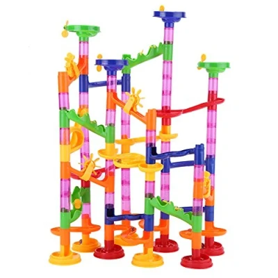 Afbeelding van 105 stuks kogelcircuits, loophelling van kunststof, doolhof, kogelglijbaan, speels, bouwspel, educatief cadeau voor kinderen, meisjes, jongens, vanaf 3 jaar