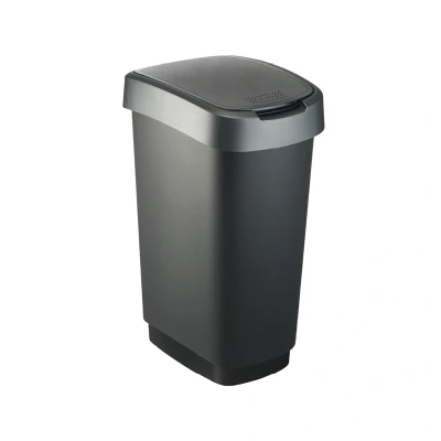 Afbeelding van Rotho Afvalbak Twist 40 x 30 60 cm 50 l Polypropyleen Zilver