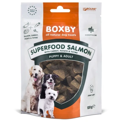 Afbeelding van Boxby Superfood 120 g Hondensnacks Zalm&amp;Wortel&amp;Thijm