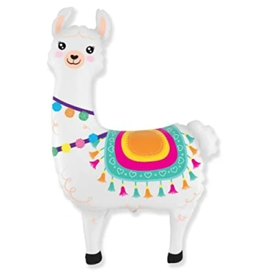 Afbeelding van Ballonheld Lama Supershape opblaasbare ballon, ca. 90 cm, geschikt voor helium, lange drijfduur kinderen