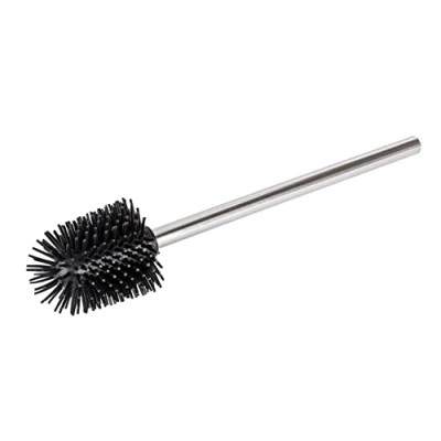 Image de WENKO Brosse de silicone avec manche acier inox toilette tête rechange en Brillant
