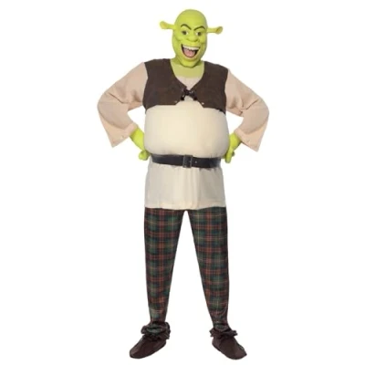 Afbeelding van Smiffys Shrek groen kostuum met top, broek, handen en masker