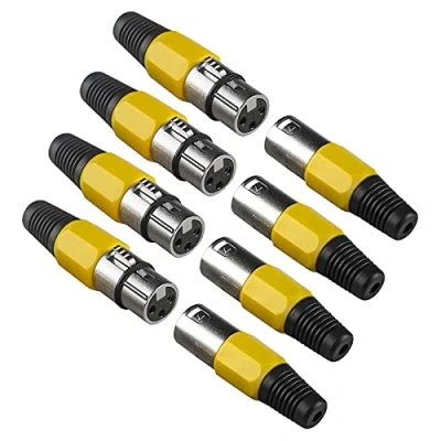 Afbeelding van 4 stuks XLR naar mannelijke 3 polige connector kanonkop, Dmx vrouwelijke Cannon Nl4fc connector, aansluiting, voor solderen mannelijk en vrouwelijk