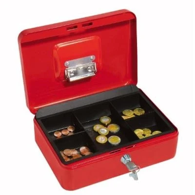 Image de Wedo 145302h caissette à monnaie 5 compartiments avec clip 25 x 18 9 cm rouge
