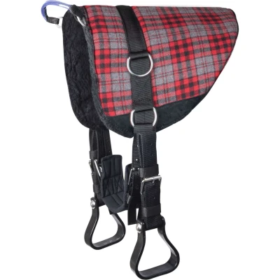 Afbeelding van Waldhausen Bareback Pad Grijs/Rood Geruit Shetland