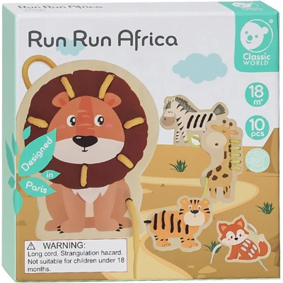 Afbeelding van Classic World Rijgpuzzel Wilde Dieren, 10dlg.