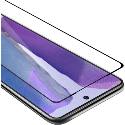 Afbeelding van Cadorabo Screenprotector geschikt voor Samsung Galaxy NOTE 20 Volledig scherm pantserfolie Beschermfolie in TRANSPARANT met ZWART Gehard (Tempered) display beschermglas 9H hardheid 3D Touch