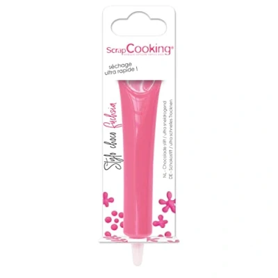 Image de ScrapCooking Stylo Choco Rose Fuchsia Crayon Alimentaire Pâtisserie 25 g Décoratif Comestible Écrire &amp; Dessiner sur Desserts, Gâteaux Biscuits Anniversaire 6814