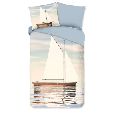 Afbeelding van Good Morning Zeilboot Dekbedovertrek Blauw 1 persoons (140 x 200/220 cm)