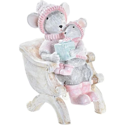 Afbeelding van Kerstversiering DKD Home Decor Muis Hars (8 x 5,5 10 cm)