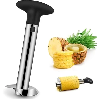 Afbeelding van Coupe ananas et éplucheur d&#039;ananas en acier inoxydable, outil pour la maison cuisine avec lame aiguisée anneaux de fruits, [amélioré, renforcé, épais]