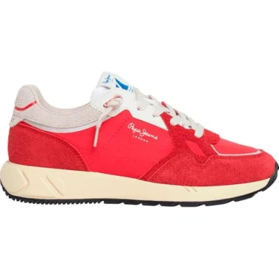 Afbeelding van Pepe Jeans Marlon Divided Sneakers laag, Dames, Maat: 40, Cardinal red Leer en textiel