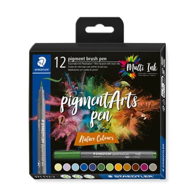 Image de Staedtler Pigment Arts Nature Colours feutres pinceaux (12 pièces)