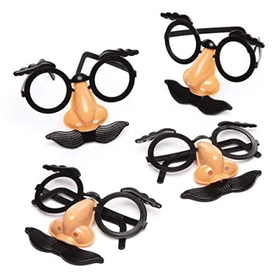 Afbeelding van Baker Ross Bril met grappige neus (8 stuks) accessoires en kostuums voor kinderen, AW501, 10 cm