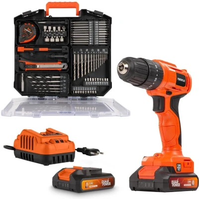 Afbeelding van Powerplus Dual power POWDPO1150 20 V Geborsteld Schroef , klopboormachine 20V incl. 2 batteries 2.0Ah and charger 78 acc.