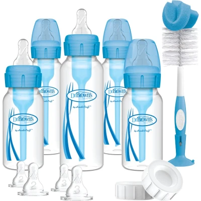 Afbeelding van Dr. Brown&#039;s Options+ Anti Colic Starterset Smalle halsfles Blauw