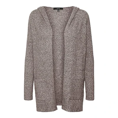 Afbeelding van Vero Moda Vmdoffy Ls Damesvest met open capuchon, Koffie Details: gemengd