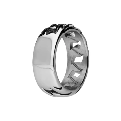 Afbeelding van Lucardi Kinder Stalen Ring fantasie Staal Zilver 16 / 50 mm
