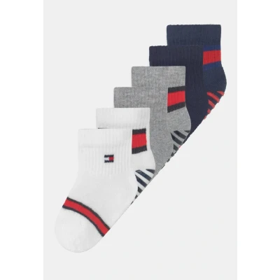 Afbeelding van Tommy Hilfiger BABY FLAG 6 PACK Unisex Sokken voor kinderen, Maat: 15 18, White/grey/navy