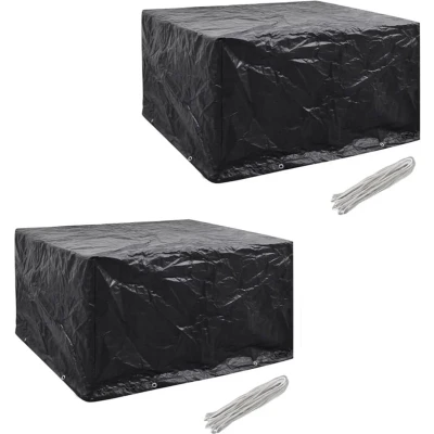 Afbeelding van vidaXL Tuinmeubelhoezen poly rattan 2 st 6 persoons 172x113 cm