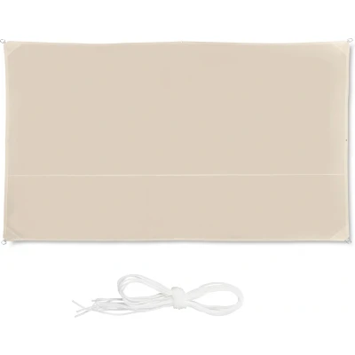 Afbeelding van Relaxdays schaduwdoek rechthoekig zonnezeil waterafstotend uv bestendig beige 2 x 4 m