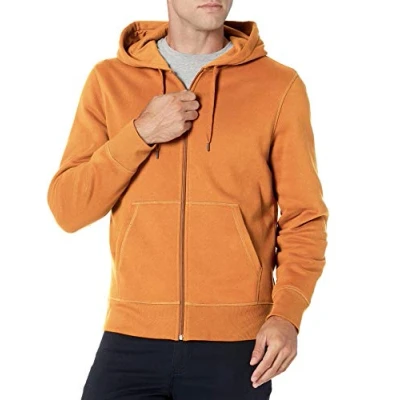 Image de Amazon Essentials Sweat shirt à capuche en polaire avec fermeture éclair intégrale (grandes tailles disponibles) Men&#039;s, Brun Muscade, XXL
